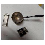 2 Vintage Art Deco Lighters from Czechoslovakia & Tea Strainer Art Deco Style