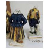 4 French Breton Faience Figurines Hand Painted