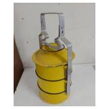 Vintage Yellow Enamel Tiffin Lunch Carrier 3 Tier Metal Handle