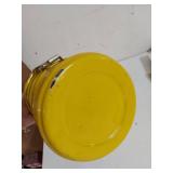 Vintage Yellow Enamel Tiffin Lunch Carrier 3 Tier Metal Handle