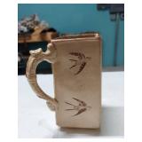 BH&S Sewall & Co Antique Creamware Pitcher Grazing Swallow