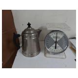 Lot Including American Family Scale & Vintage Coffee Pot Kitchenware