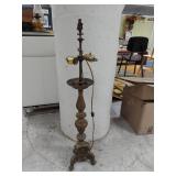 Antique Brass Candle Holder Converted Table Lamp Figural Base