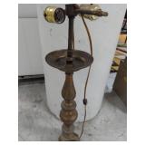 Antique Brass Candle Holder Converted Table Lamp Figural Base