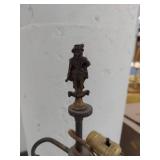 Antique Brass Candle Holder Converted Table Lamp Figural Base