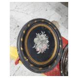 Lot Including 2 Oval Framed Floral Wall Art Hanging Decor