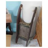 Antique Wooden Childs Pull Sled Primitive Painted Folk Art Sleigh