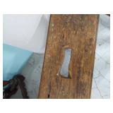 Primitive Wooden Box Stool Bench With Trestle Base Antique