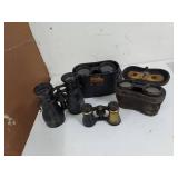 Lot Including 4 Antique Binoculars Opera Glasses & 2 Cases