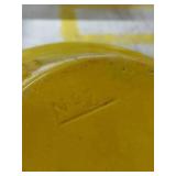 Mexican Pottery Yellow Glazed Hand Painted Serving Bowl See Photos