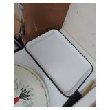 Lot Including Marcelline Rooster Round Tray & Enamel Pan