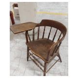 College of Wooster Wooden Student Writing Arm Chair Tablet Desk