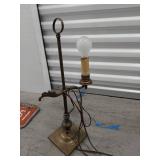 Vintage Brass Tone Bouillotte Style Table Lamp Base Single Light