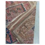 Vintage Hand Knotted Wool Area Rug Geometric Scatter See Photos
