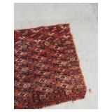 Vintage Handwoven Turkoman Bokhara Style Wool Area Rug See Photos