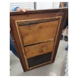 Antique Walnut Framed Beveled Glass Wall Mirror Maine State Library Label See Photos