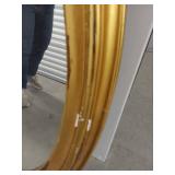 Lot Including 2 Wall Mirrors Gold Oval & Wood Framed Accent Mirror