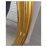 Lot Including 2 Wall Mirrors Gold Oval & Wood Framed Accent Mirror