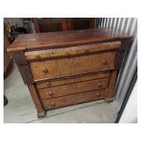 James Monroe Antique Tiger Maple Chest of Drawers American Empire Style Dating Back to 1800