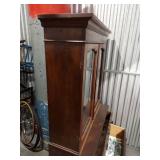 Antique Step Back Glass Door Cabinet Over 3 Drawer Chest