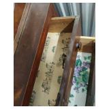 Antique Step Back Glass Door Cabinet Over 3 Drawer Chest