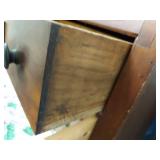 Antique Step Back Glass Door Cabinet Over 3 Drawer Chest