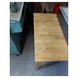 Rolling Butcher Block Style Work Table 4ft x 29in Wood Utility Cart