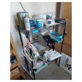 Lot Including Wire Shelf Dymo Scale Cords Paint & Household Items