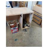 Rolling Utility Work Table Cabinet on Casters Laminate Top Storage