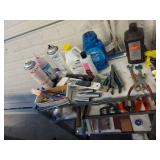 Lot Including Assorted Hand Tools Cleaners Hardware Supplies
