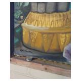 Nancy Hawkinson Buddha Garden Painting Framed Original Canvas Art