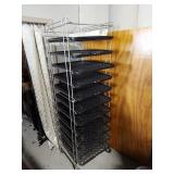 Rolling 12 Tier Drying Rack With 11 Plastic Trays Over 6 Ft Tall