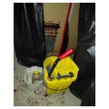 Lot Including Libman Mop & Commercial Yellow Wringer Bucket