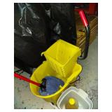 Lot Including Libman Mop & Commercial Yellow Wringer Bucket