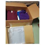 Lot Including Approximately Blank T-Shirts & Uline Poly Bags