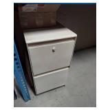 White Metal 2 Drawer Mobile File Cabinet Rolling Office Pedestal