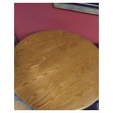 Lot Including Round Pub Table & 2 Bar Stools Wood Metal Bistro Set