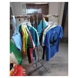 Chrome 4-Way Retail Clothing Display Rack Adjustable Garment Stand