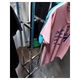 Chrome 4-Way Retail Clothing Display Rack Adjustable Garment Stand
