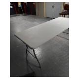 6 Foot Folding Banquet Table White Plastic Top Metal Legs Indoor