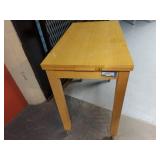 Light Wood Drop-Leaf Utility Table on Casters Kitchen Craft Desk