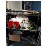 Lot Including Rolling Wire Utility Cart With Assorted Shop Contents