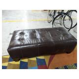 Brown Tufted Upholstered Ottoman Bench Coffee Table Footstool