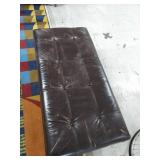 Brown Tufted Upholstered Ottoman Bench Coffee Table Footstool