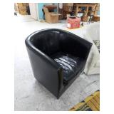 Lot Including 2 Upholstered Barrel Club Chairs & Floral Accent Pillow