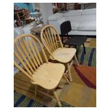 Lot Including 2 Windsor Dining Chairs & 1 Black Office Side Chair
