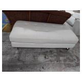 Lot Including White Faux Leather Chaise Sofa & Ottoman Modern
