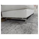Lot Including White Faux Leather Chaise Sofa & Ottoman Modern