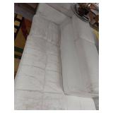 Lot Including White Faux Leather Chaise Sofa & Ottoman Modern