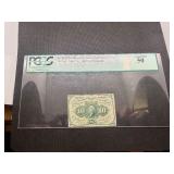 FR 1242 First Issue 10 Cent Fractional Currency Straight Edges; w / ABNCo. Monogram PCGS About New 50